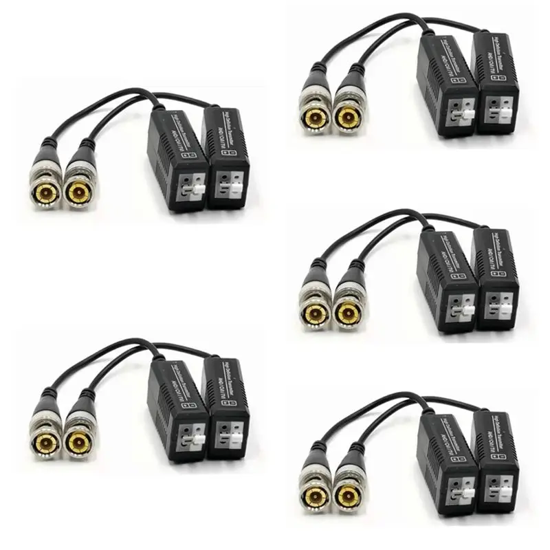 【recommended】5pairs-balun-bnc-male-to-utp-network-camera-for-hd-tvi-ahd-cvl-camera-cctv-video-balun-bnc-to-cat5-cat6-utppassive