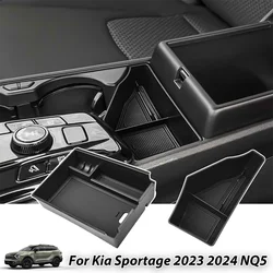 Center Console Organizer Tray for Kia Sportage 2023 2024 NQ5 Armrest Storage Box Car ABS Accessories Center Console Storage Box