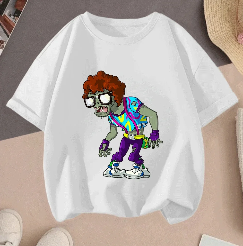 

2D Plants Vs Zombies Cartoon Hot Sale Print Casual Summer Short Sleeve Tops 2026 For Kids Teenagers Boys Girls