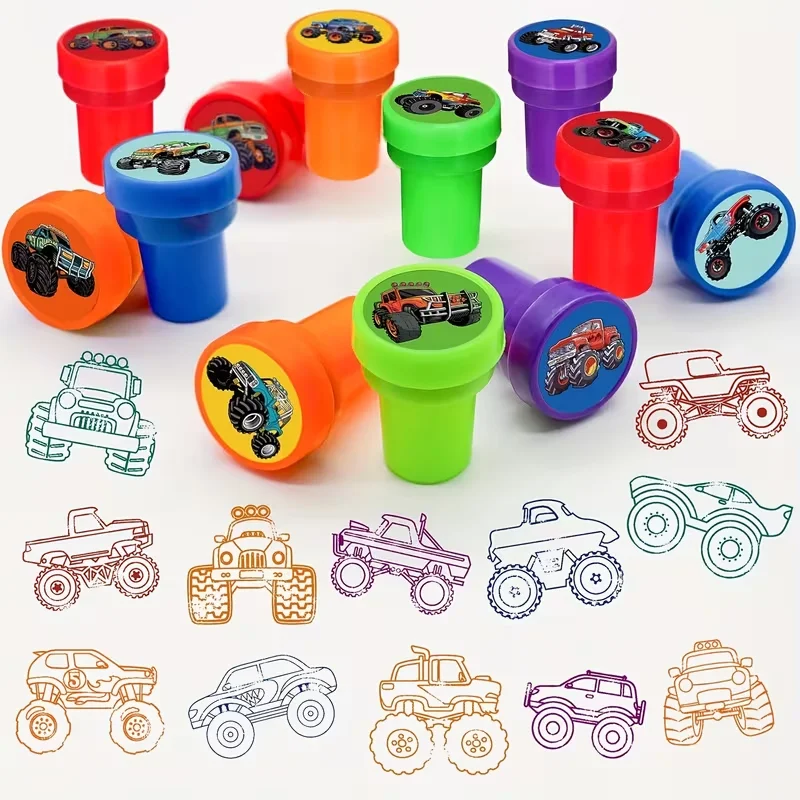 22 Pcs Monster Truck Party Stamp Seal Truck And Car Classroom Rewards Birthday Party Gift For Boys Girls Monster Fans Christmas view 5