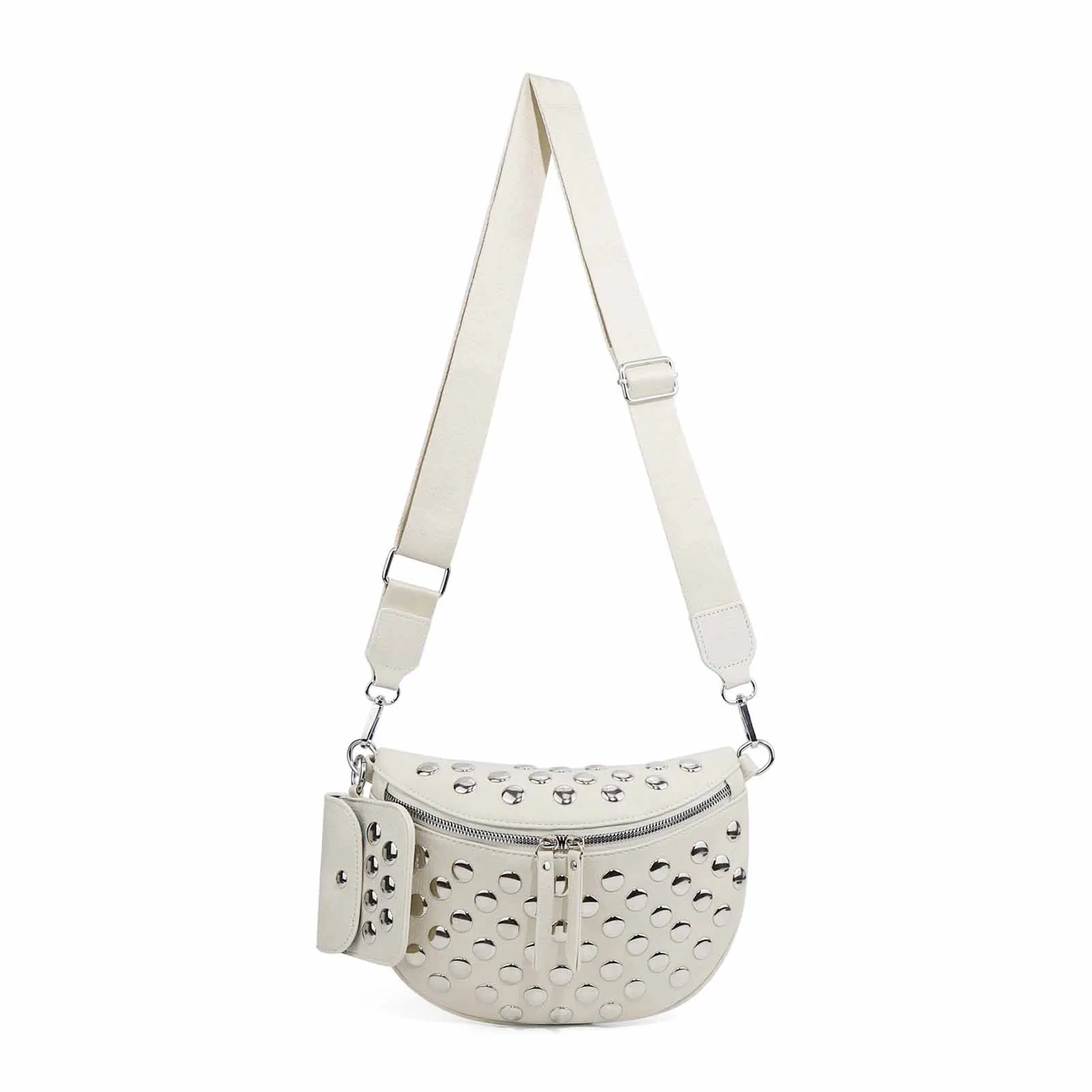

Bum Bag With Adjustable - Functional Bag Women Heavy Metal Willow Earphone Bag PU Metal Durable For White Bum 25717.5cm