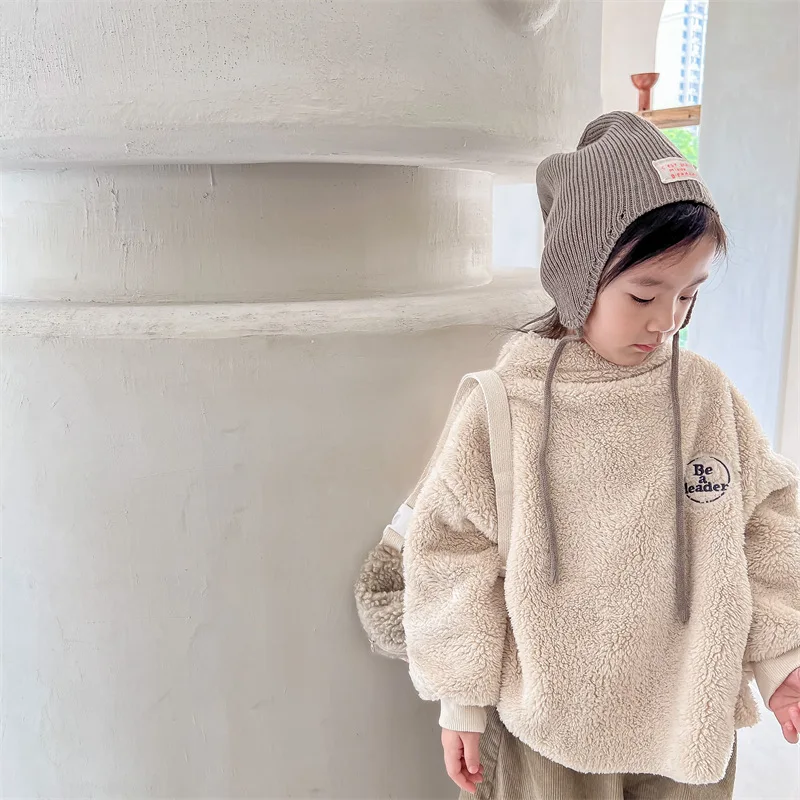 

Baby Boys Fleece Sweatshirts For Girls Thick Long Sleeve Tops Children Warm Winter Clothes Coat Kids Outerwear Toddler Clothing
