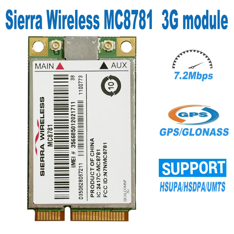 Unlocked Sierra MC8780 MC8781 HSDPA 3G WWAN 7.2Mbps Module HSUPA HSDPA UMTS GPRS EDGE PCI-E 3G Module