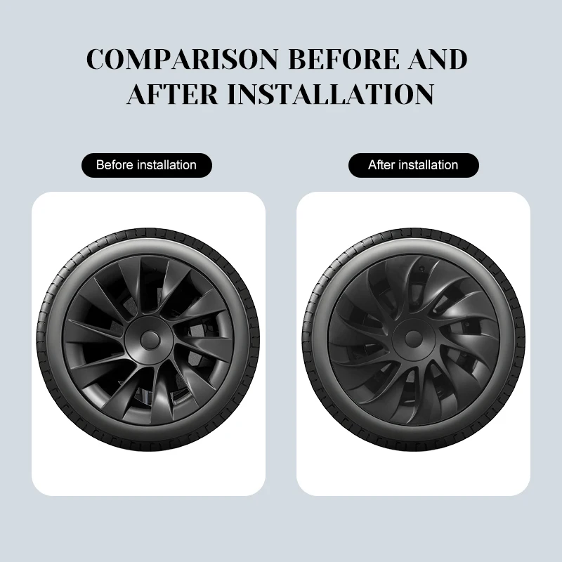 4PCS For Tesla Model Y 2020-2024 Cyclone Style Wheel Cover 20 Inch Car Replacement Automobile Hub Cap Full Rim Car Accessories