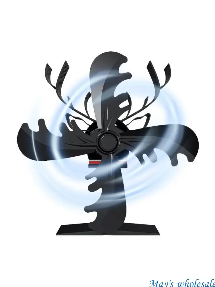 Christmas Fireplace Fan 4Blades Stove Fan Without Power Fireplace Fan for Wood Stove Quiet Operation 448A