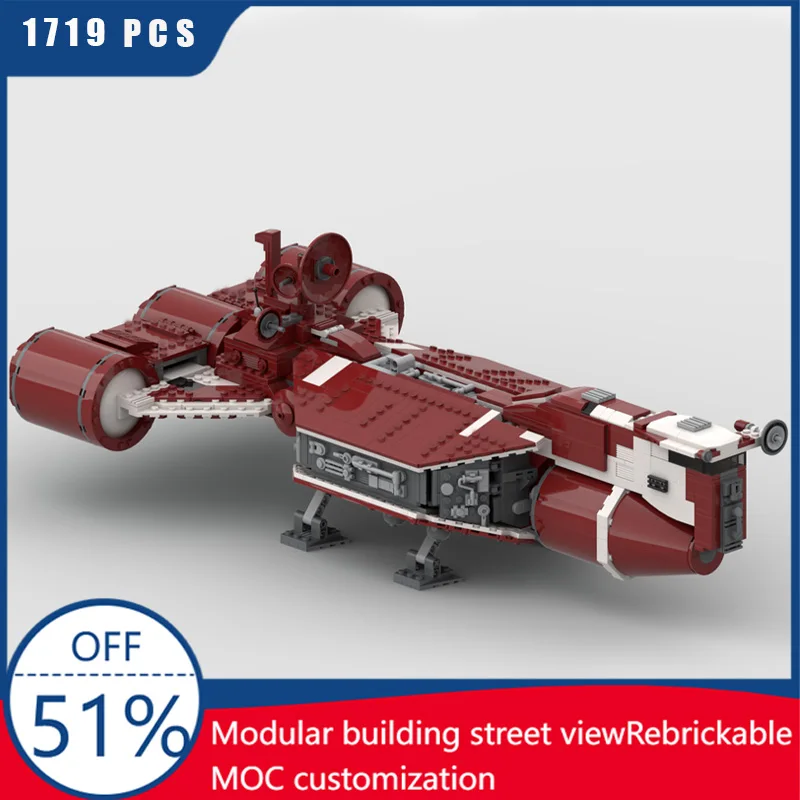 

1719 шт. MOC Star Battle, роскошная модель круизера, строительные блоки, кирпичи, сделай сам, креативная сборка, развивающие игрушки для детей, популярный подарок