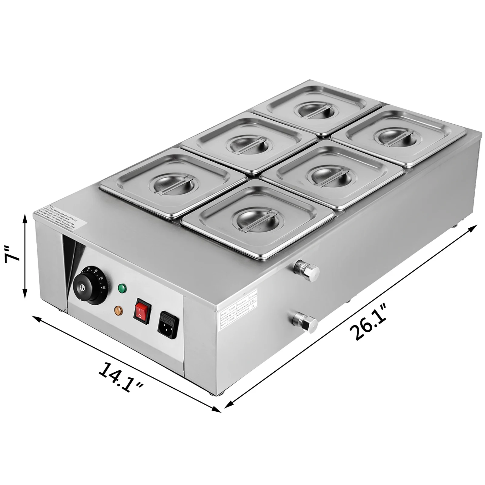 VEVOR 2-6กระบอกช็อกโกแลตไฟฟ้าหม้อเครื่องทำความร้อนอุ่นอาหารสแตนเลสสตีลเทียนเครื่อง Tempering Commercial