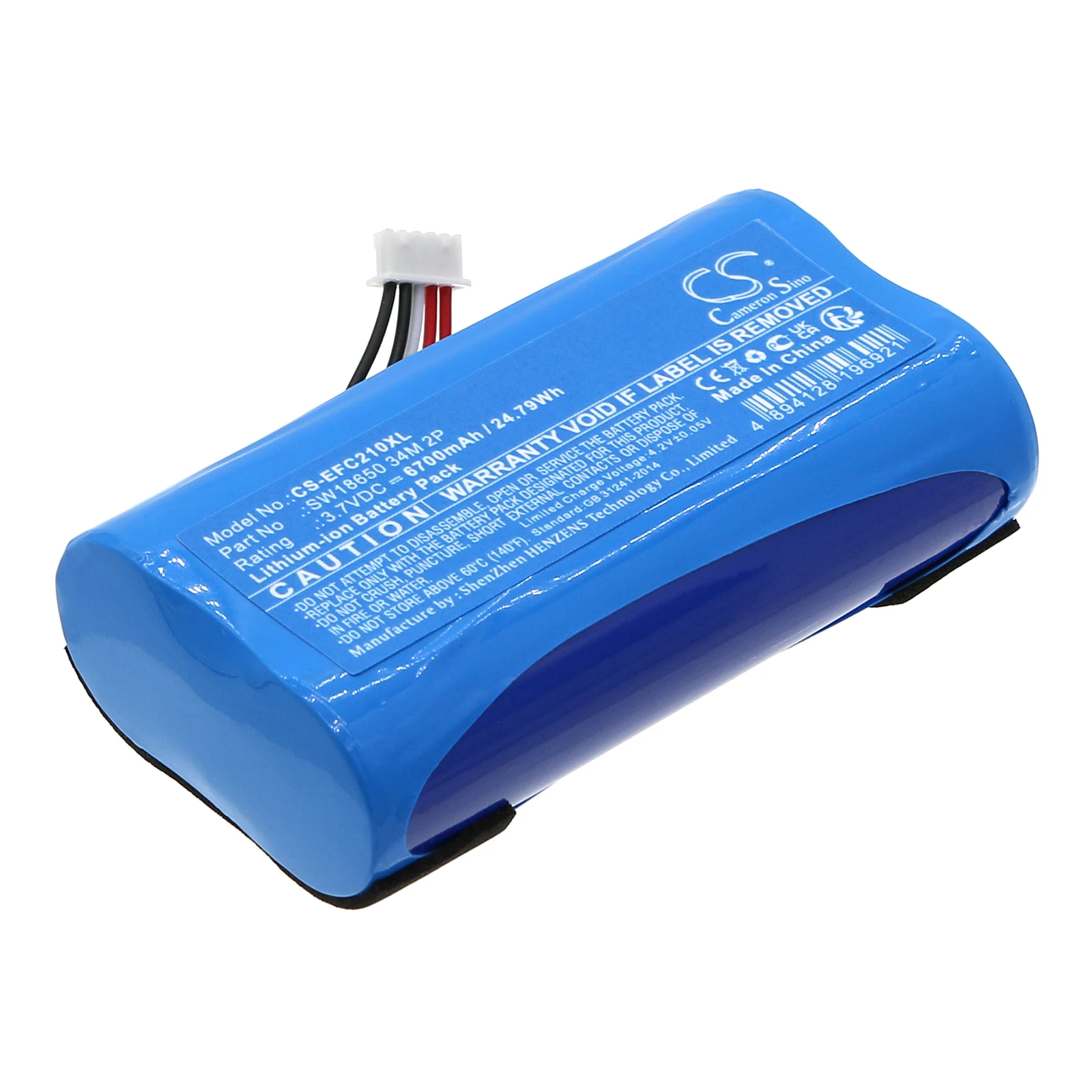 CS Replacement Battery For Eufy Security C210 SoloCam SW18650 34M 2P 6700mAh / 24.79Wh Home Security Camera