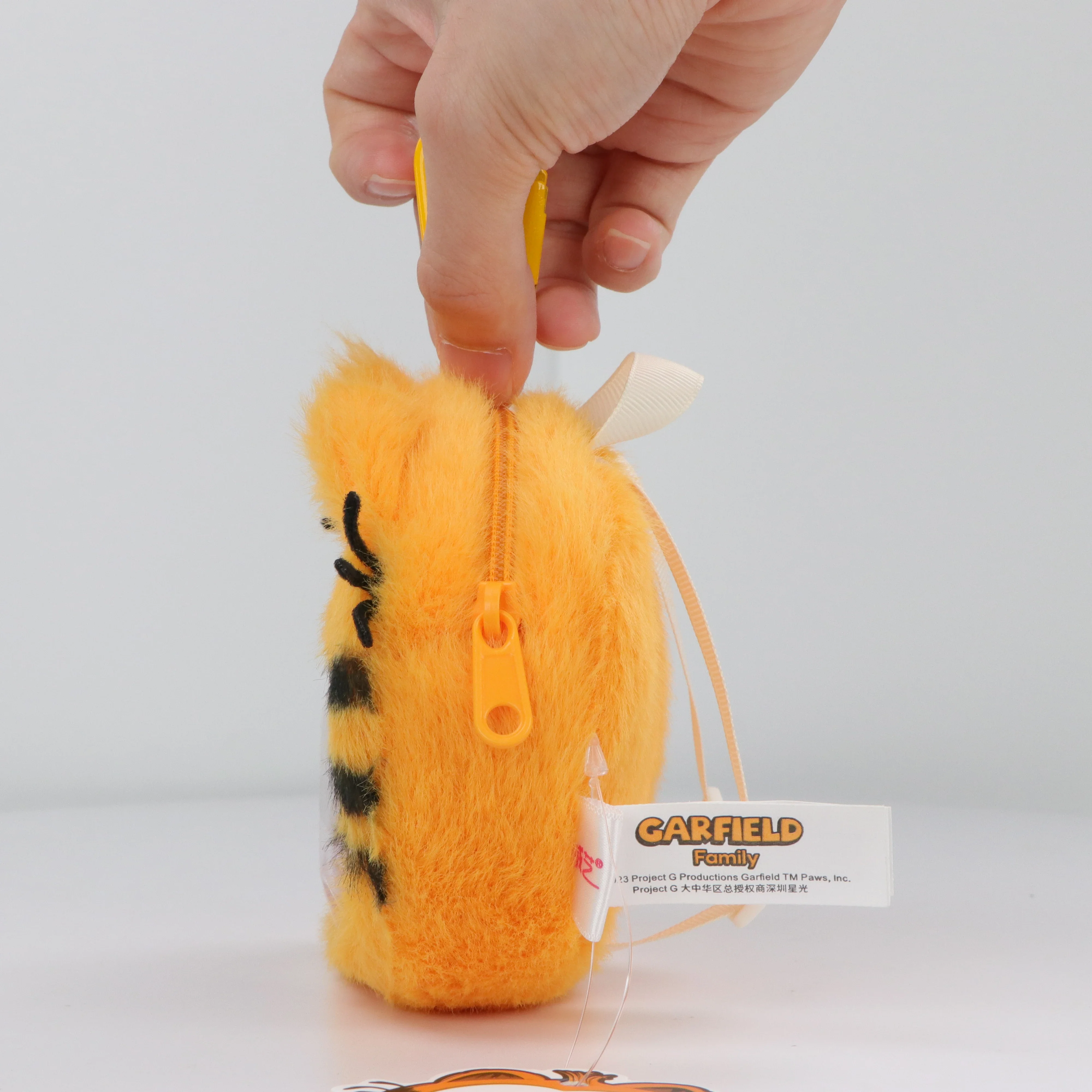 Garfield original saco de fone de ouvido de pelúcia bolsa de moedas portátil anime gato kawaii garfield saco pingente kawaii pendurado saco decoração 4.5 polegada