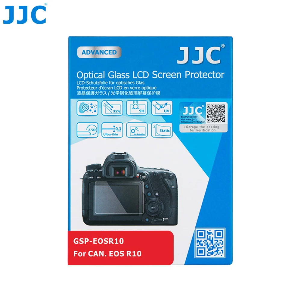 JJC 2pcs Camera LCD Screen Protector for Canon EOS R10 Ultra-Thin 0.3mm Anti-Fingerprint Anti-Scratch Tempered Glass Protector