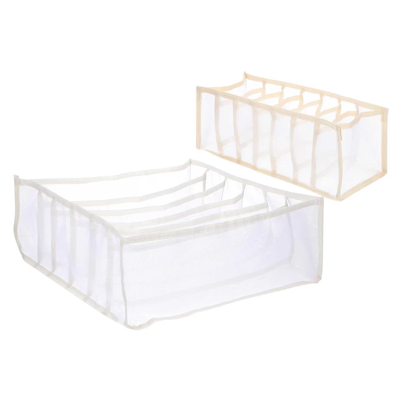 

2Pcs Reliable Underwear Storage Box Healthy Odorless Strong Load Bearing Capacity Wardrobe Organizer Houseware Underwear Box