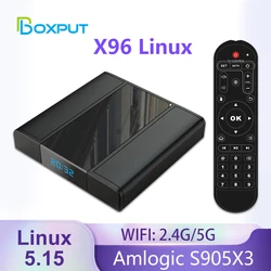 X96 Linux 5.15 OS Set Top Box BT 4.2 2.4G/5G WiFi TV Box Amlogic S905X3 4GB 32GB Digital Signage Player Media