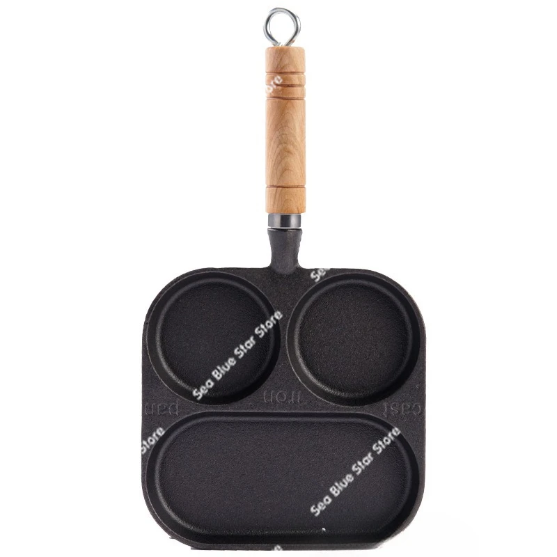 Cast iron fried egg fried steak multi-purpose pan fried sausage breakfast pan uncoated, pan