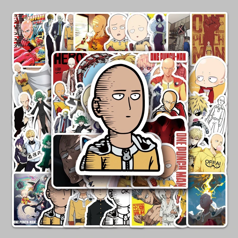 57/30/10PCS Saitama Genos Tornado Blizzard Popular Anime Peripherals Suitcase Skateboard Graffiti Decoration Cartoon Stickers