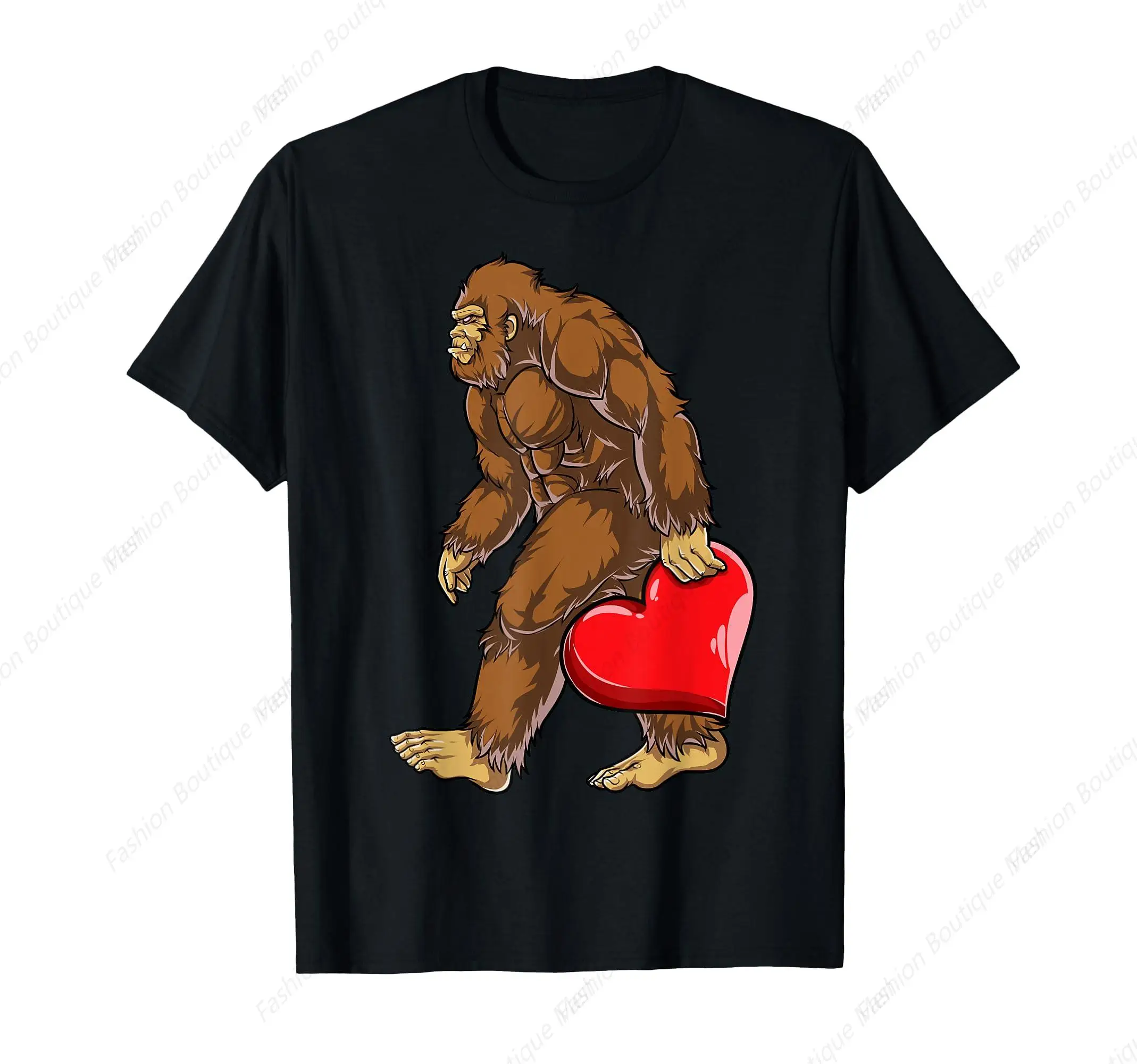 

Hot-Selling Bigfoot Heart Valentines Day Men Love Sasquatch Funny T-Shirt