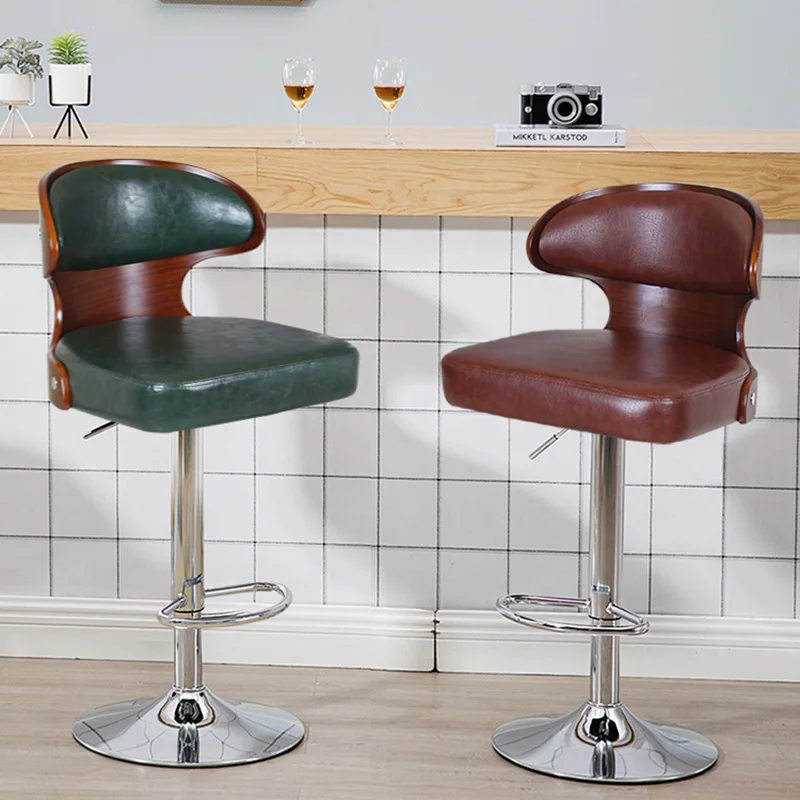 

Ultralight Bar Stool Adjustable Swivel Camping Contemporary Bar Stool Leather High Back Krzesla Do Jadalni Salon Chair