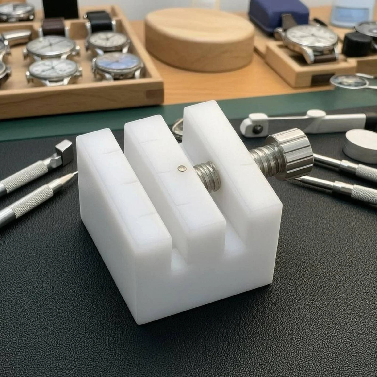 Watch Link Remover Block Grooved Watch Strap Link Remover Bracelet Sizing Clamp Compact Hand Tool Machined Finish