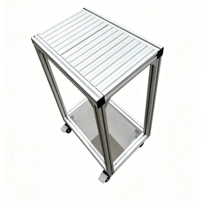 Assembly Line Workbench 600x400x700mm 4040 Custom Small Steel Workbench with Carter Wheel, Industrial Workbench