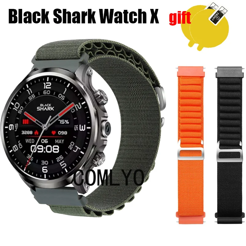 Band For Black Shark Watch X Strap Nylon Soft Bracelet Bands Screen Protector film FOR Women Men Belt