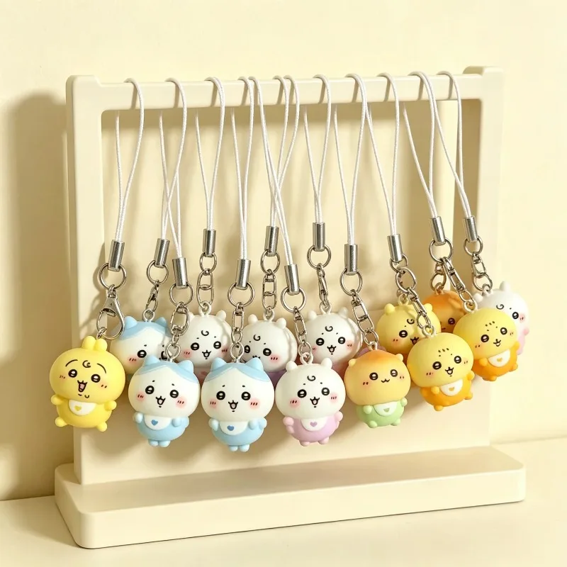 Chiikawa Hachiware Momonga Resin Keychain Phone Strap Charm Kawaii Baby Swaddle Ornament Gift Girls Cartoon Mini Pendant