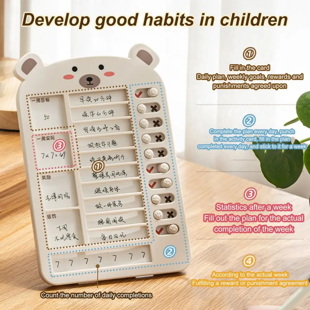 Making Plans Plastic Kids Healthy Growth Daily Task Planning Board for Home