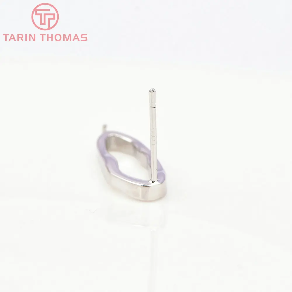 (6657) 6PCS 6.5x19MM 24K Gold Color Brass Long Irregular Stud Earrings High Quality Jewelry Findings Accessories