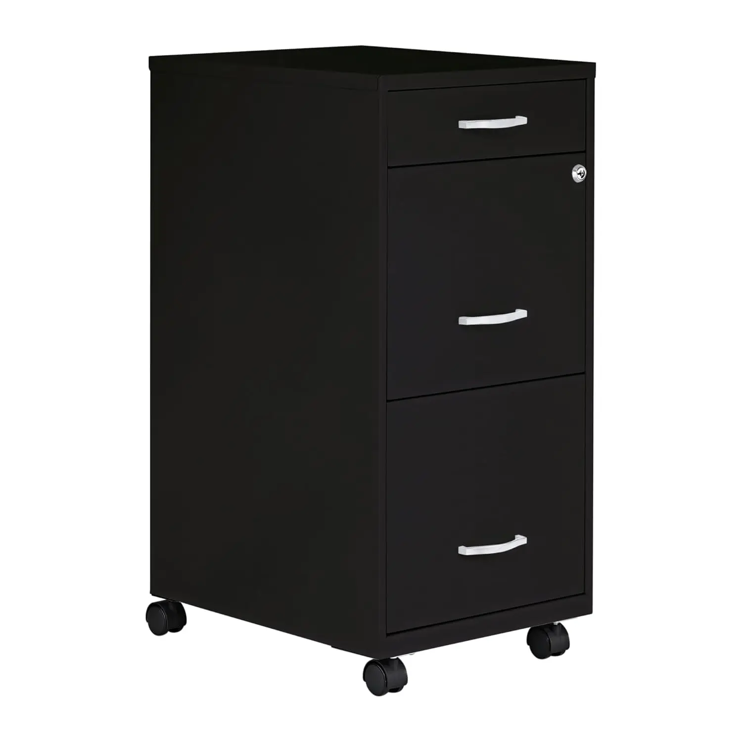 

Box/File/File 3-Drawer Mobile File Cabinet, Black, Customized