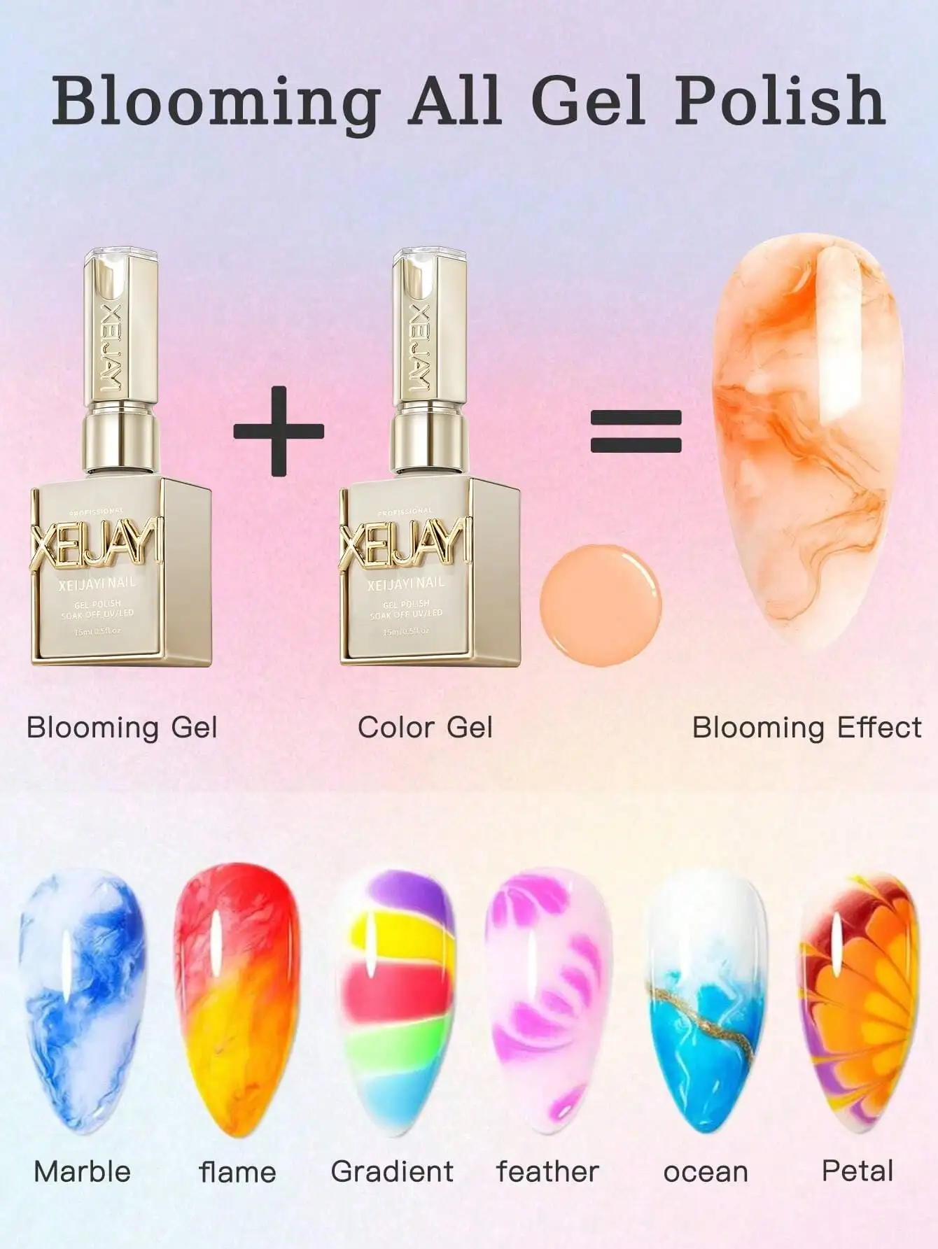 3 قطعة 15 مللي تزهر الغراء هلام طلاء الأظافر UV LED نقع قبالة أعلى هلام لامعة السدادة لامعة الورنيش