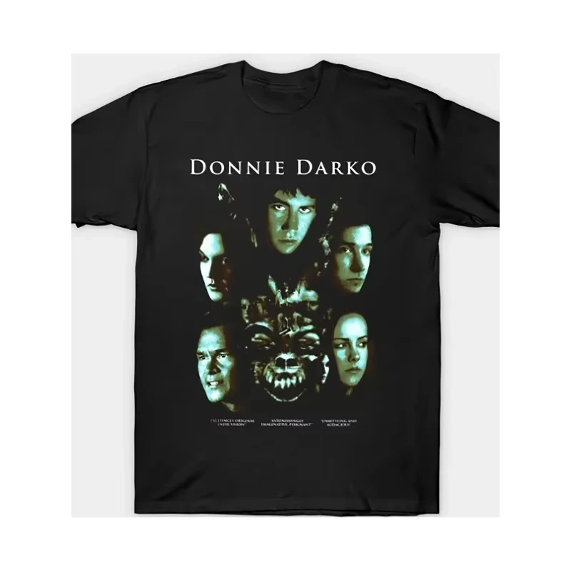 Men's Donnie Darko Movie Graphic T-shirt, Casual Round Neck Short Sleeved, Suitable for Both Men and Women All Year Round