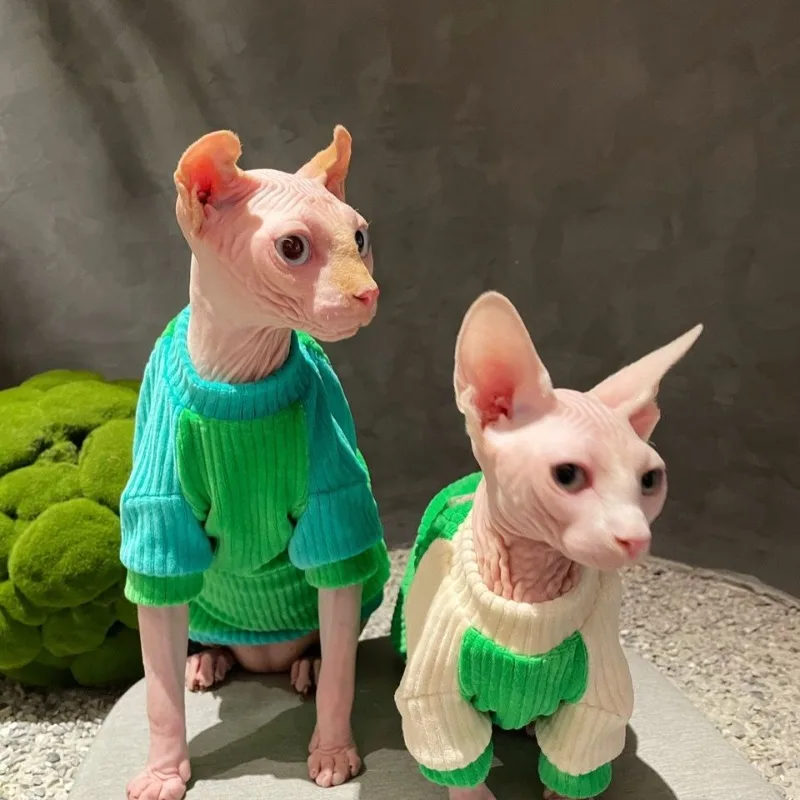 Sphinx German Hairless Cat Clothes Pure Cotton Spring and Autumn Sweater Style Elastic and Soft