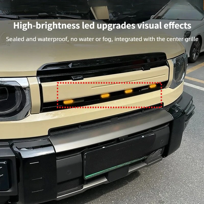 

For Chery iCAUR iCAR V27 2026 Car Front Bumper Grille Small Yellow Light LED Off-Road Auxiliary Warning Light Decorative Lamps