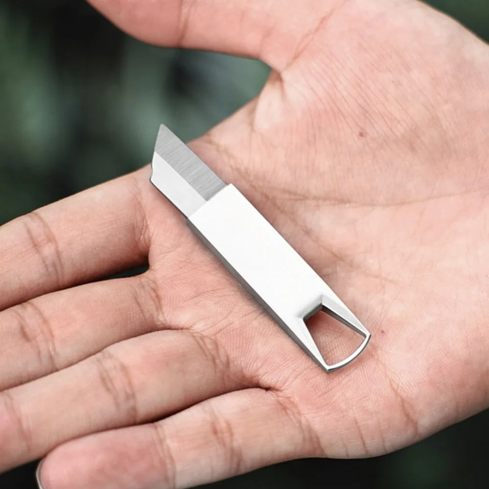 mini U disk creative knife portable self-defense folding keychain small push knife sharp cutting unpacking knife