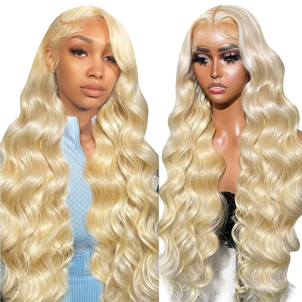 

Brazilian 30 36 inches Body Wave 613 Honey BlondeTransparent Lace Front Human Hair Wig 13x6 Lace Frontal Wig 4x4 Closure Wig