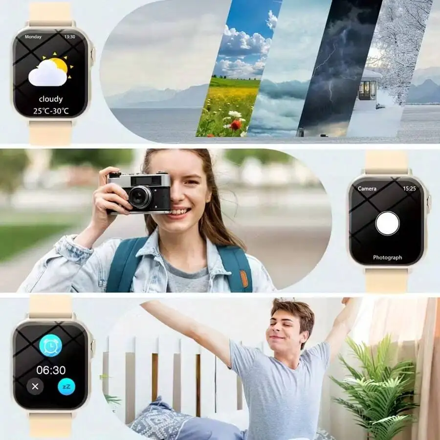 1pc 2025 Smartwatch With Full Touch Screen, Wireless, Calling And Texting, Alarm Clock, Calculator, Calendar, Weather