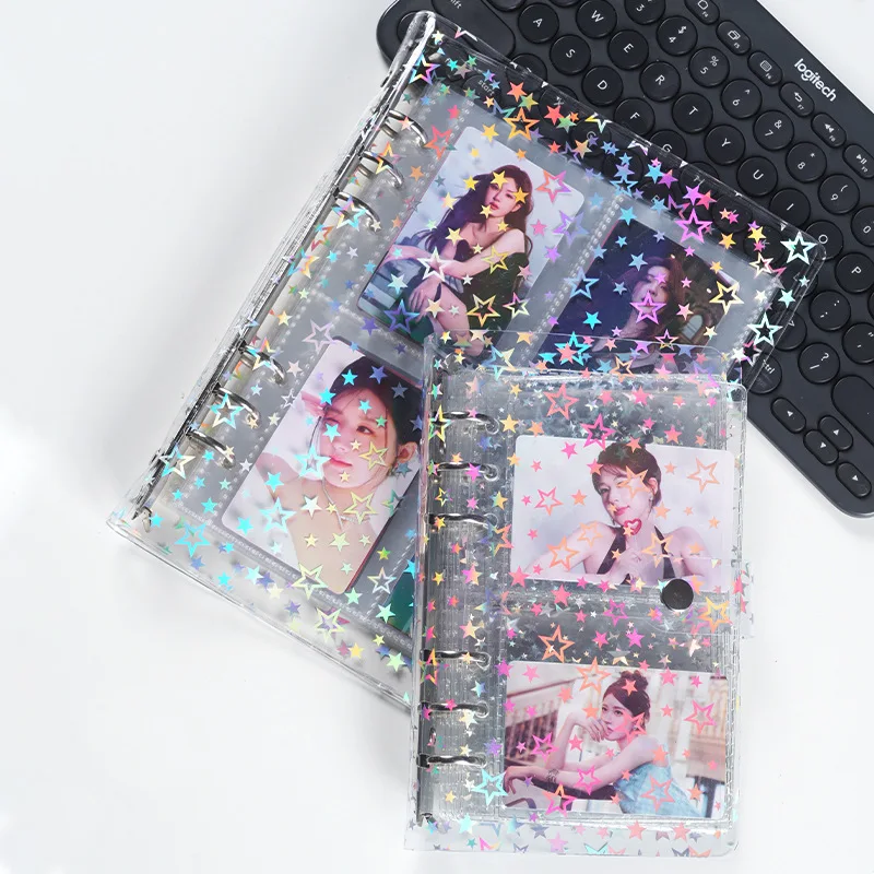 A5 A6 A7 Transparent Star DIY Binder Photocards Collect Book Diary Agenda Planner DIY Cover Album Stationery