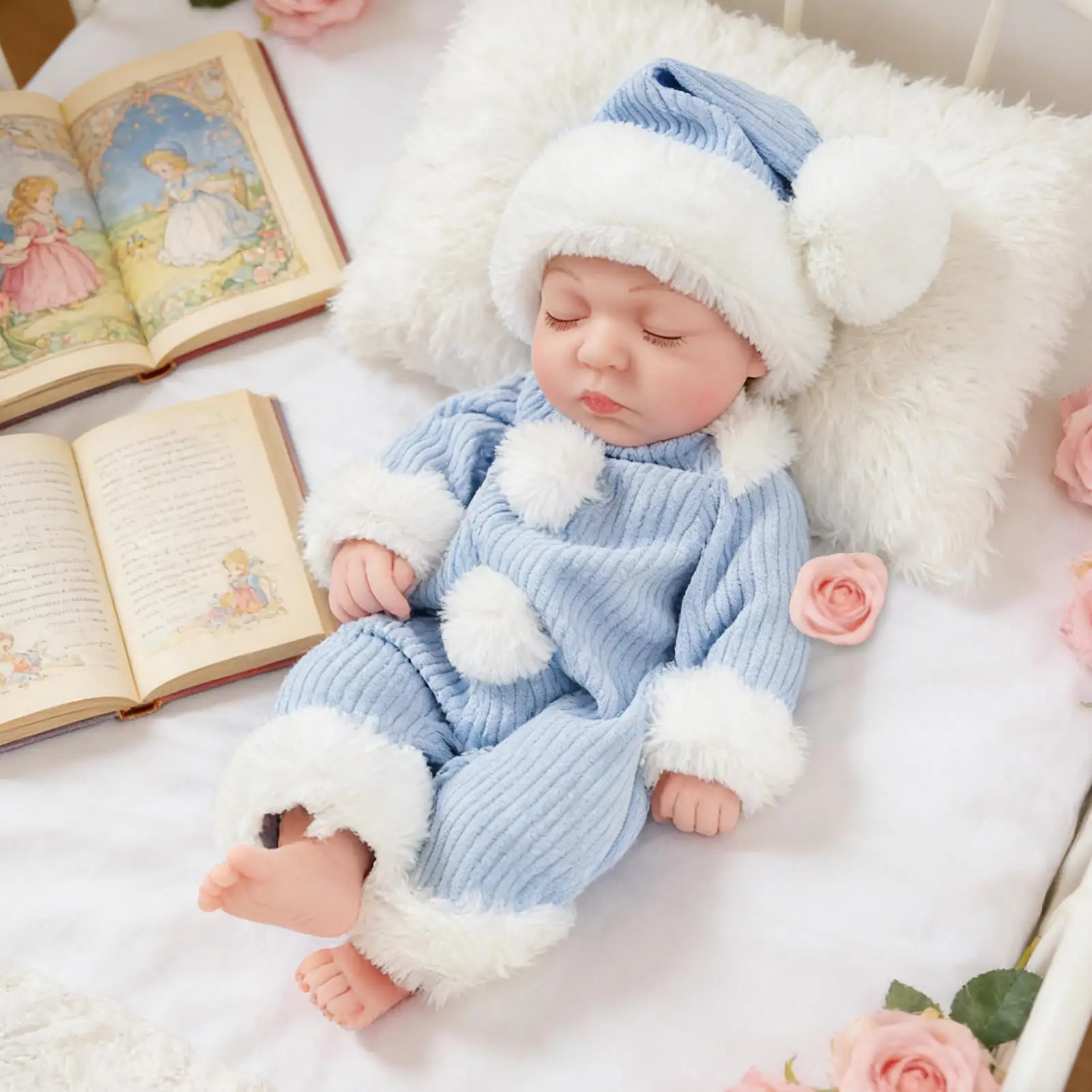 Boneca reborn macia 11.8 Polegada brinquedos reconfortantes boneca realista brinquedo para meninos meninas coletores casa apartamento quarto das crianças