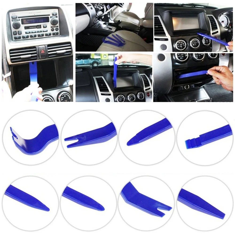 Eaukar Strumenti di rimozione Auto, 250 Kit di Smontaggio per Riparazioni Auto Strumento Rimozione del Pannello Veicolo Rimozione Cunei Trim Interno Strumento Leva, Radio Cruscotto Porta (Blu