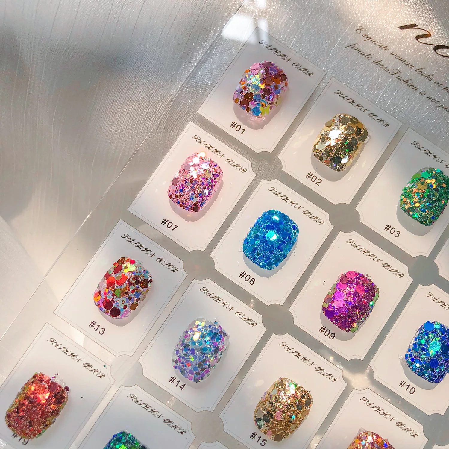 YTYIN 30-kleuren Oplosmiddelbestendig Glitter Acryl Poeder Reflecterend Nagel Glitter Poeder Nagelsalon Nagellucht