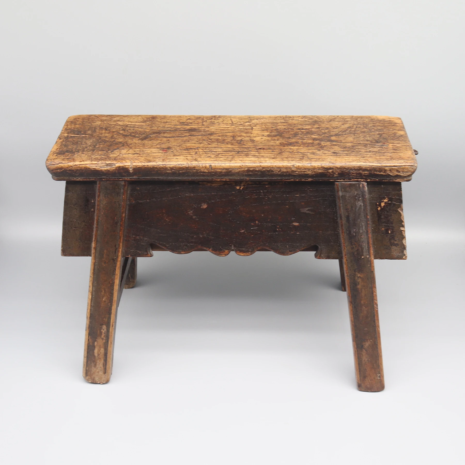Little Seater with 1 Drawer, Vintage Wooden Stool, Mini Bathroom Bench