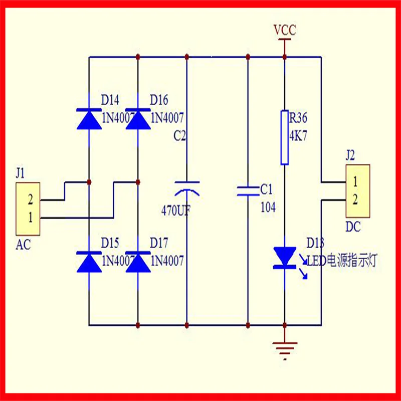1N4007 Full Bridge Rectifier Module 1A AC to DC Conversion for Electronics