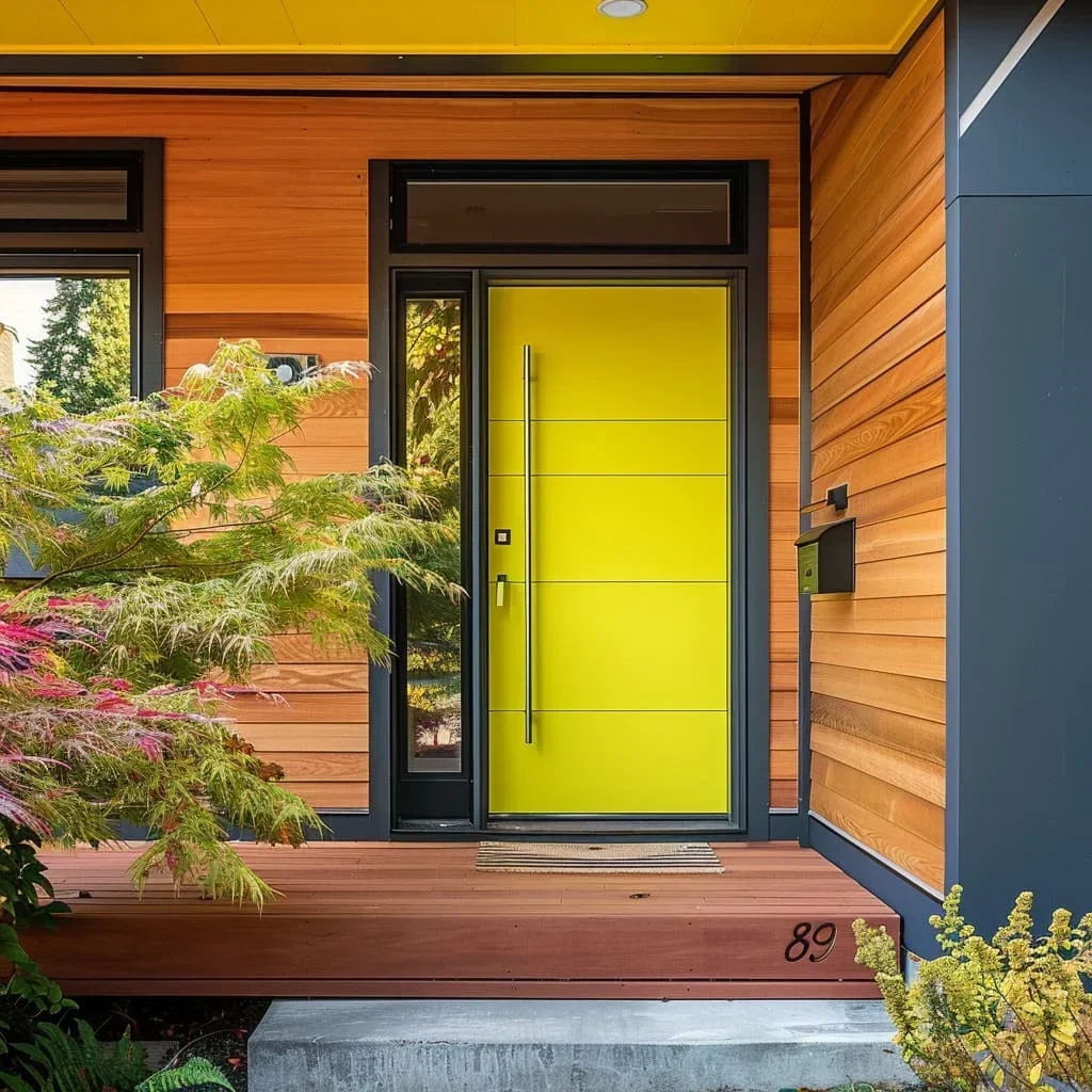 Porta d'ingresso esterna di alta qualità Porta principale anteriore in alluminio pressofuso Residenziale moderno con porte d'ingresso di sicurezza con perno in vetro