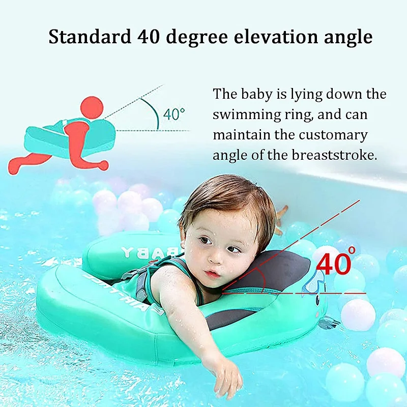 Infant Swimming Ring Children's Underarm Ring Free Inflatable Lying Ring Anti-rollover Swimming Pool Floating Ring Dropshipping