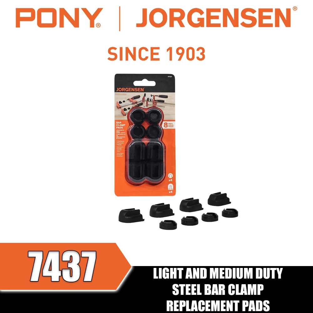 PONY&JORGENSEN 7437 Light and Medium Duty Steel Bar Clamp Replacement Pads 7438 Heavy Duty Steel Bar Clamp Replacement Pads