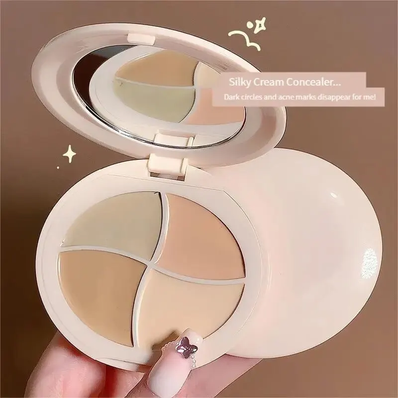 Four-color Concealer Facial Concealer Spots Tear Grooves Law Lines Dark Circles Brighten And Even Skin Tone