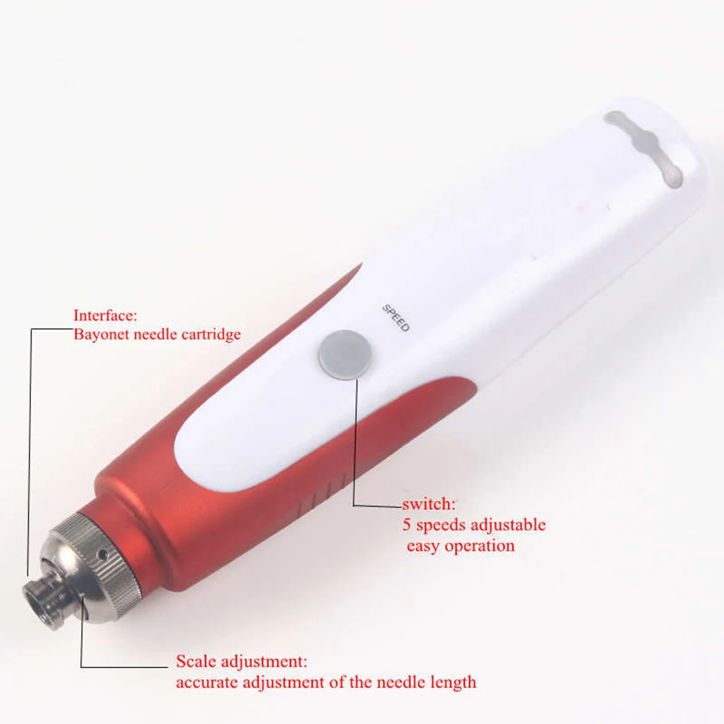 MYM Derma Pen Bayonet Cartridge Needle Wired Derma Stamp Dermapen Massage Pen for Exfoliate Shrink Pores Removal Skin Care Tools