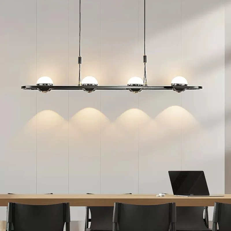 

Restaurant chandelier modern minimalist Nordic designer light luxury one-word bar counter Italian minimalist high-end dining roo