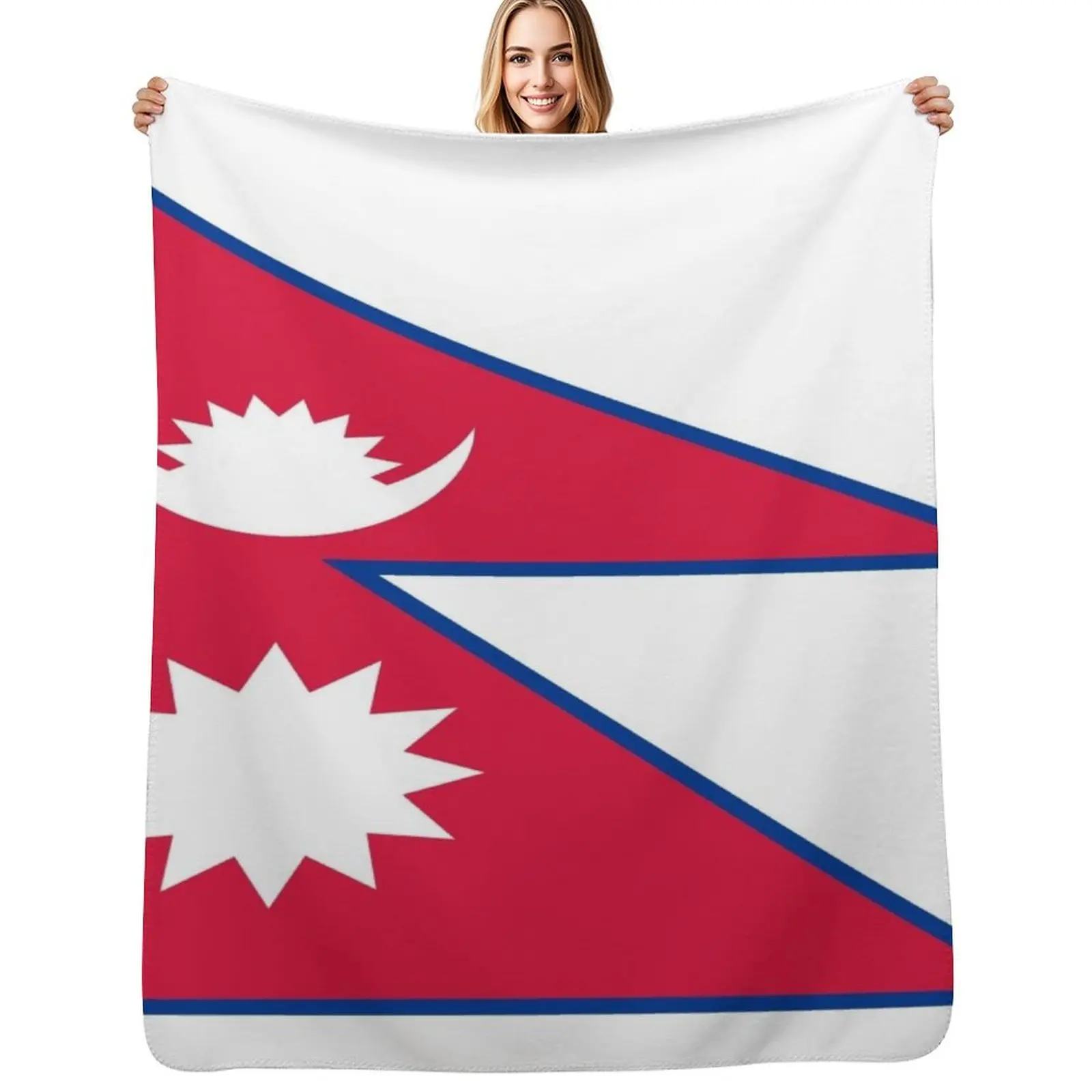 

Superb Flag Of Nepal and its red and white colors. Throw Blanket Loose For Sofa Thin Decorative Throw Sofa Quilt Blankets