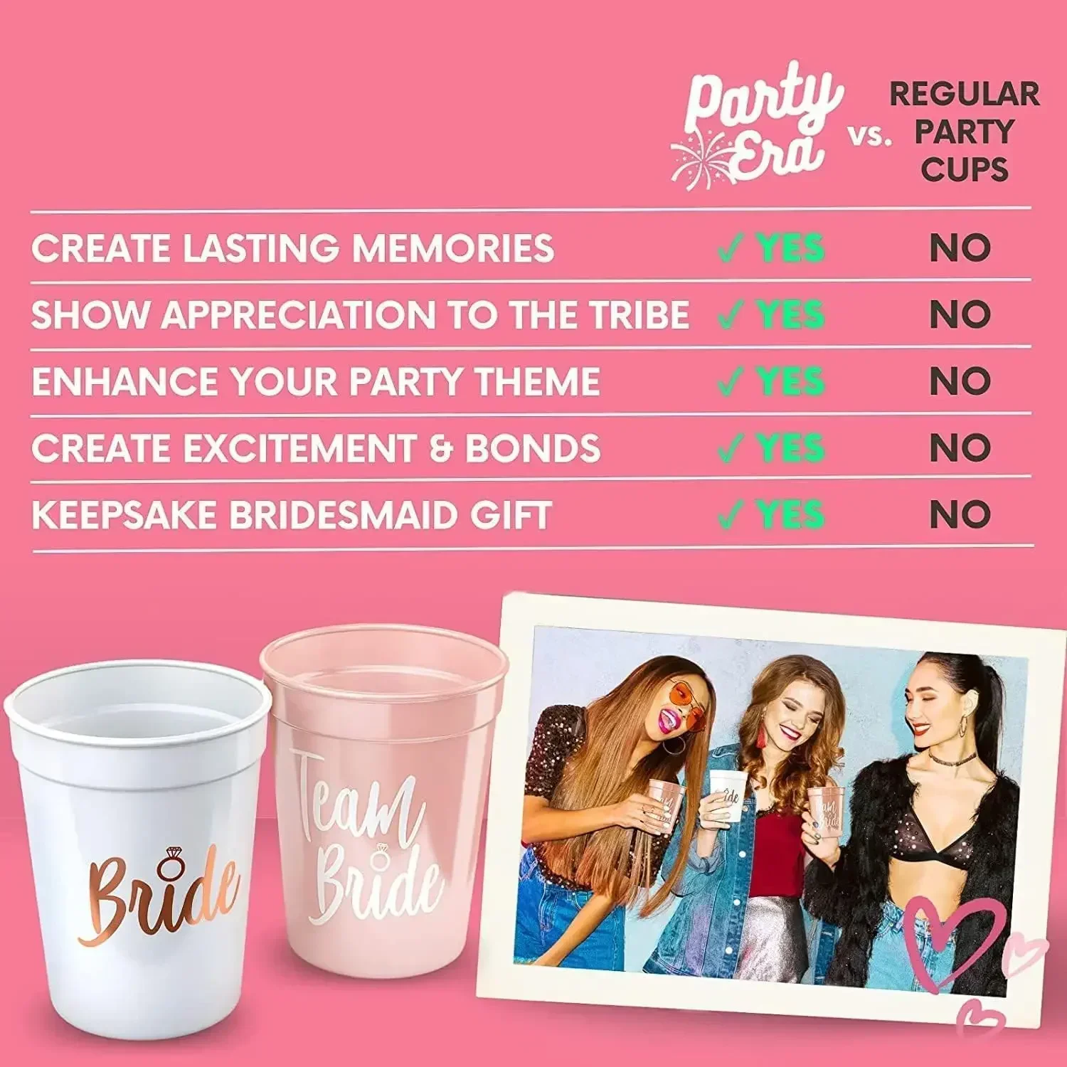 Bachelorette-Becher für die Team Bride – wiederverwendbare 16-Unzen-Brautjungfern-Partydekorationen und Gefälligkeiten für die Braut, Stammgeschenke, Party- und Hochzeitszubehör – Detail 11