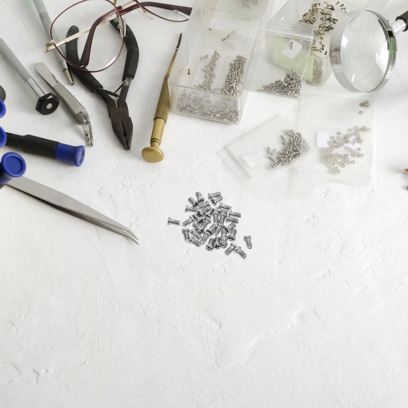 

1 Bag Glasses Repairing Screws Small Metal Replacement Kit Eyeglasses Repair Screws Set Convenient Repair Tools