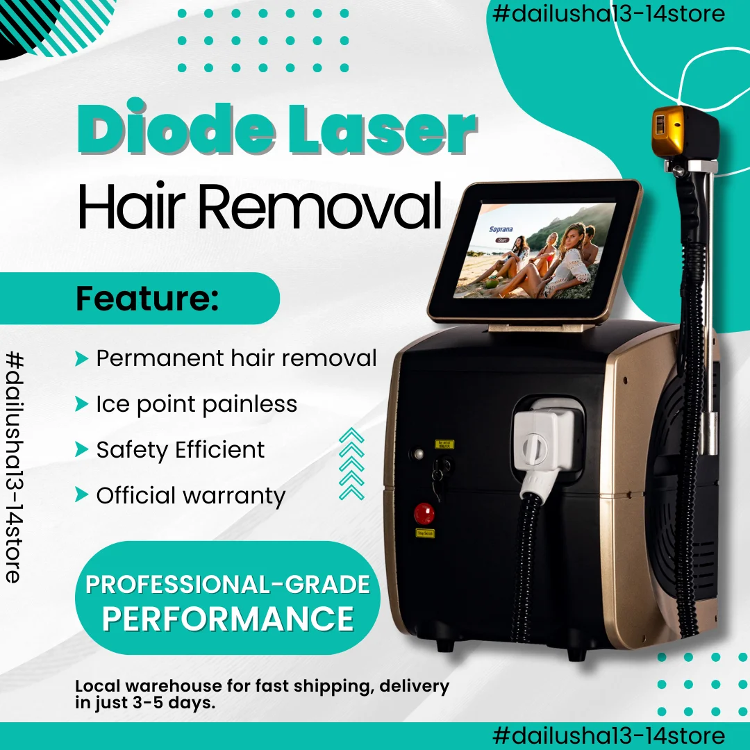 Powerful 755 808 1064nm Diode Laser Hair Removal Device Professional Ice Titanium Fast and Long-Lasting Results